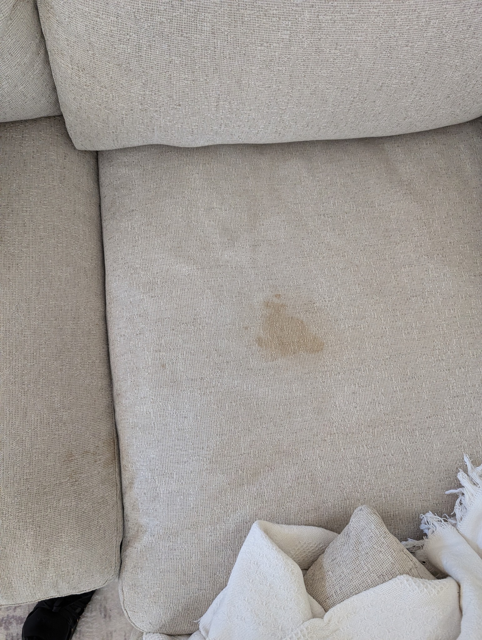 Before - upholstery with stain